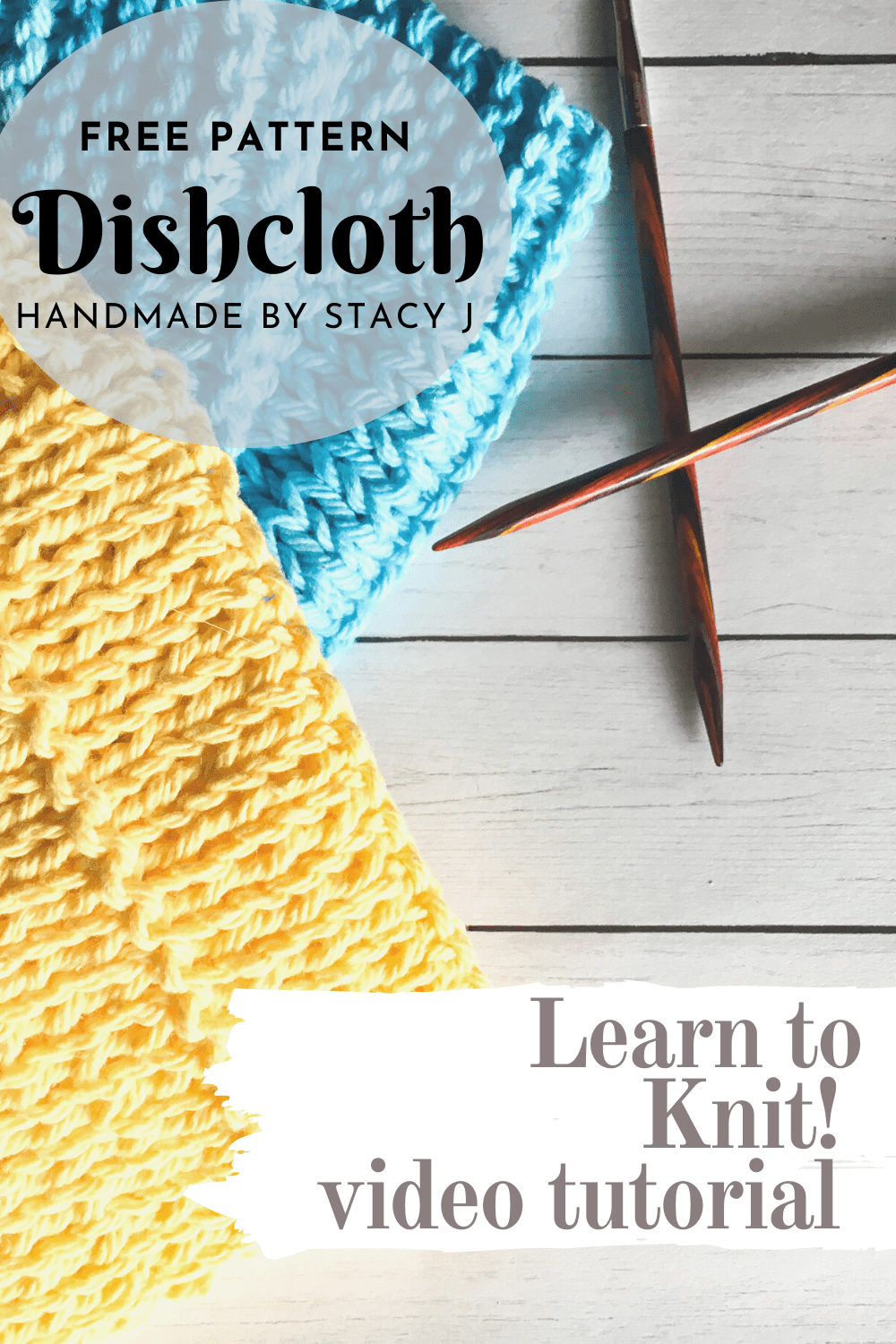 Free & Easy knitted dishcloth pattern for beginners [+video instruction]