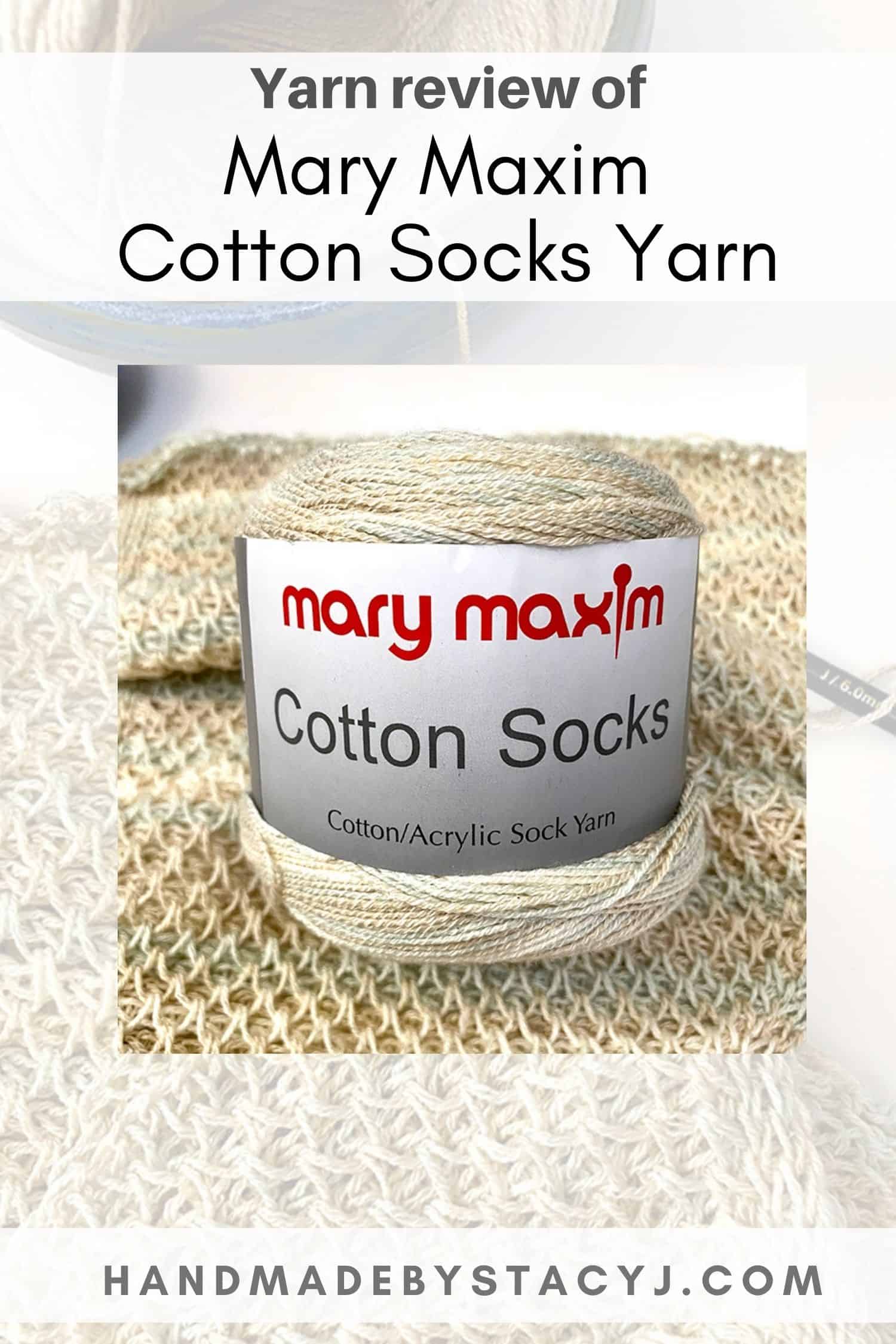 Yarn Review of Cotton Socks by Mary Maxim - Handmadebystacyj