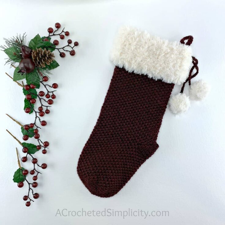 Image for Classic Textures Christmas Stocking - Free Crochet Pattern