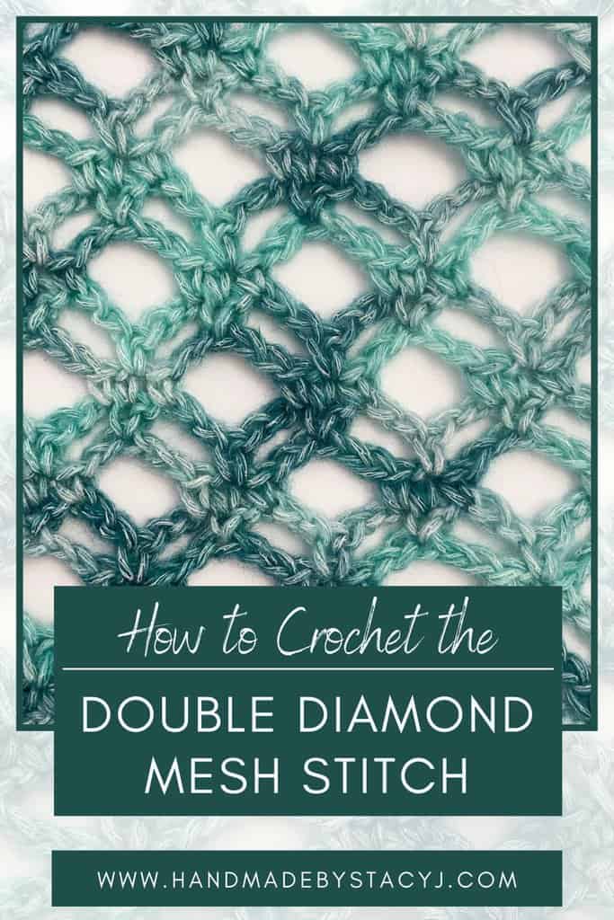 Double Diamond Mesh crochet stitch Pin from Handmade by Stacy J